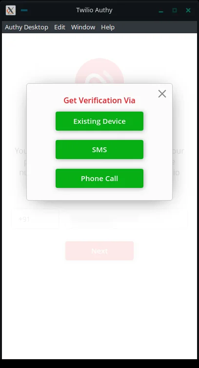 Choose your preferred way to verify