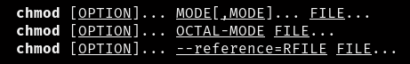 Syntax of chmod