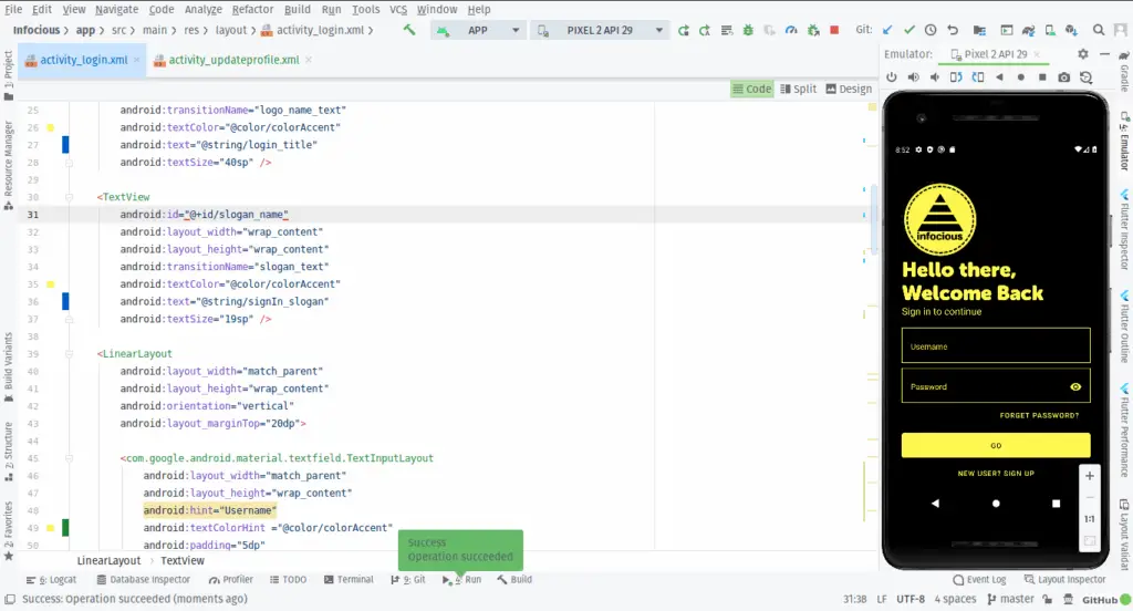 Emulator inside the android studio