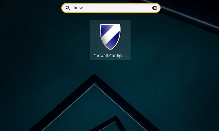 Search firewall or gufw