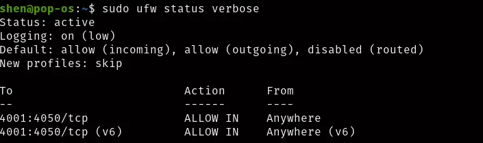 Allow to specific Port range