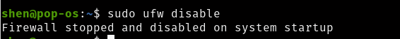 ufw disable