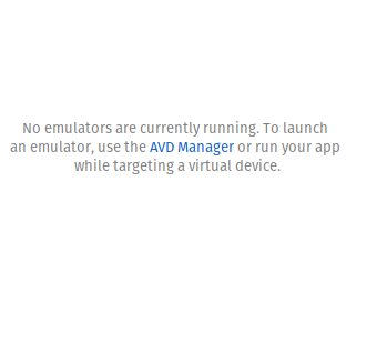 Fix No Android emulator is currently running