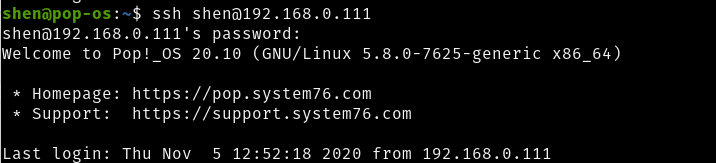  install OpenSSH server in Ubuntu:
Login through ssh