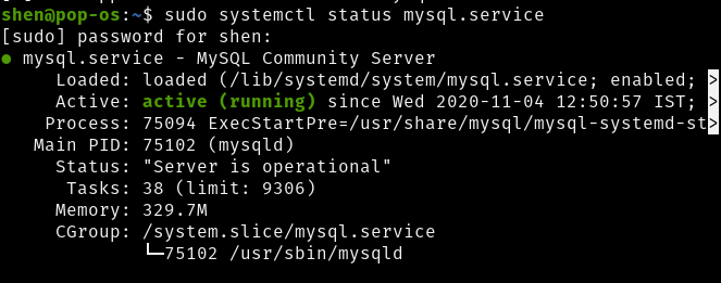 MySQL status check