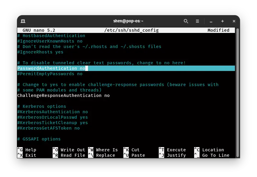 How To Secure The OpenSSH Server
set PasswordAuthentication No