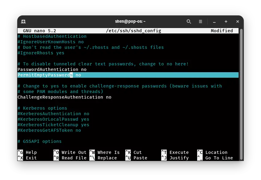 How To Secure The OpenSSH Server
set PermitEmpty Passwords No