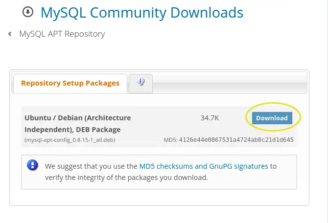 mysql download ubuntu