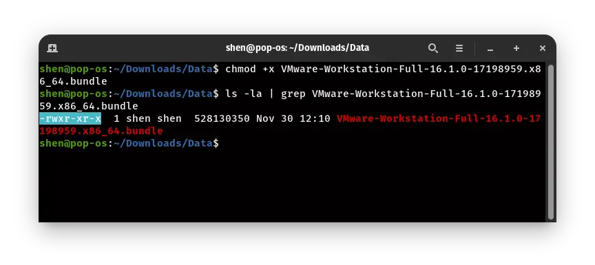 How to Install VMware Ubuntu chmod +X