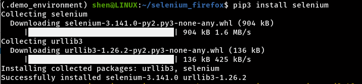 Install Selenium using pip3