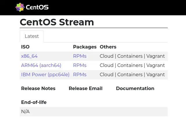 Stream centos