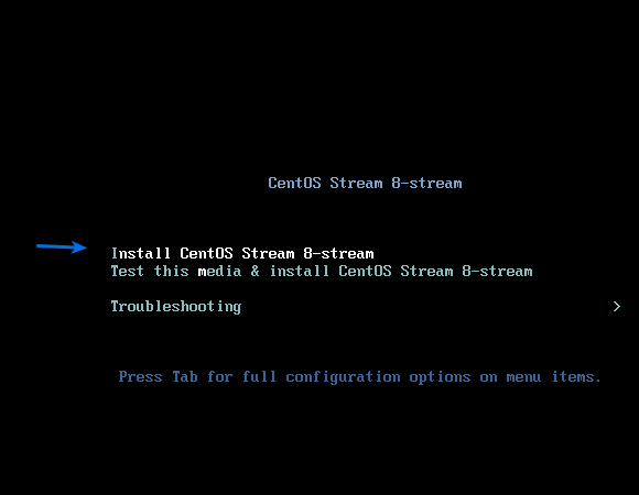 CentOS Stream 8-stream Boot Options
