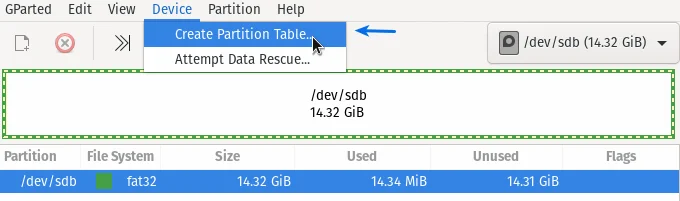 Create Partition Table