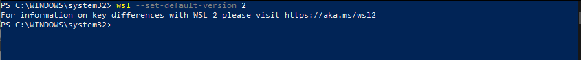 Set Default version of WSL2