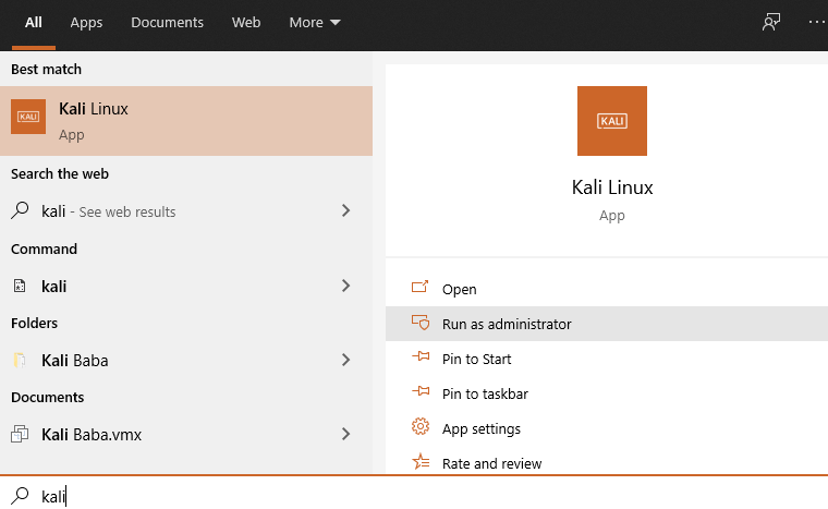 Search Kali Linux
