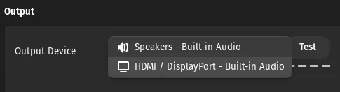HDMI option is available
