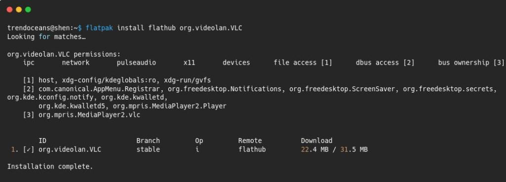 Install VLC using Flatpak on Linux