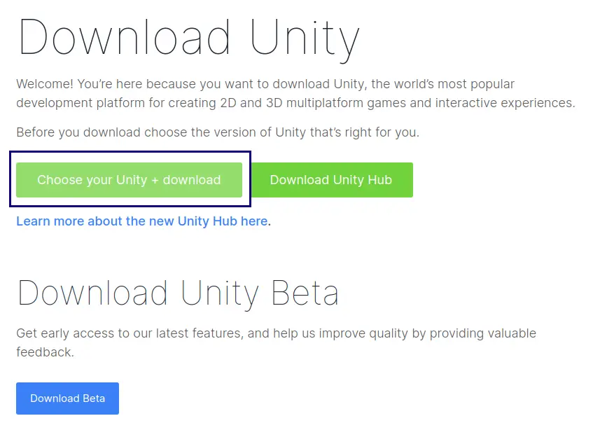 Download Unity