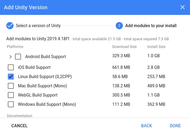 Select Module to Install