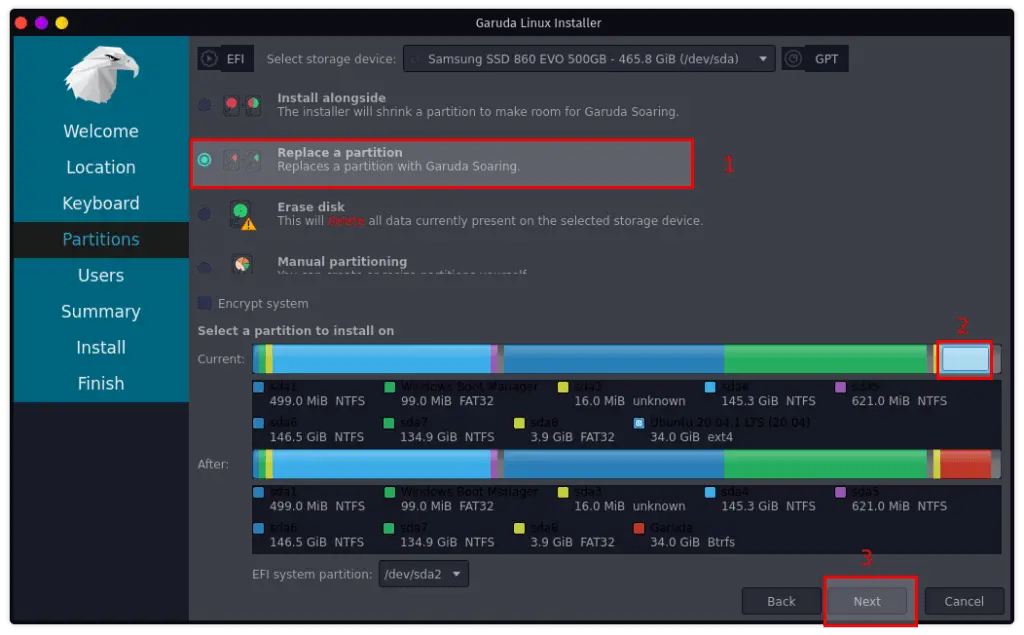 Replace a partition