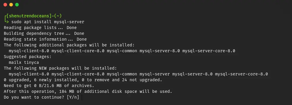 Install mysql-server on ubuntu