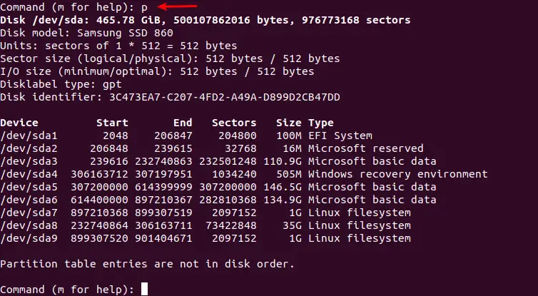 Verify partition is deleted