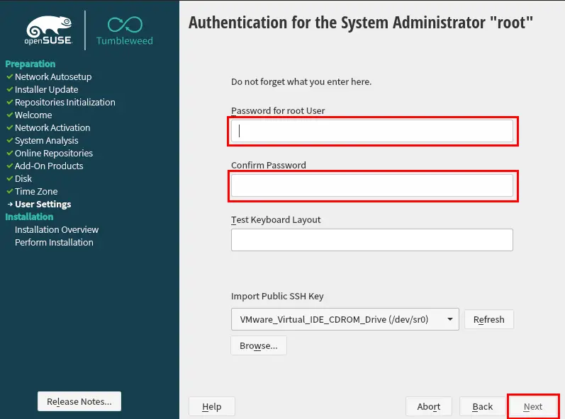 Enter password for root users