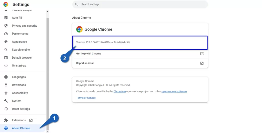 Check Chrome browser version