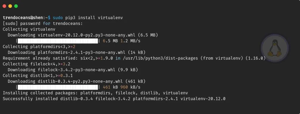 Install virtualenv in ubuntu