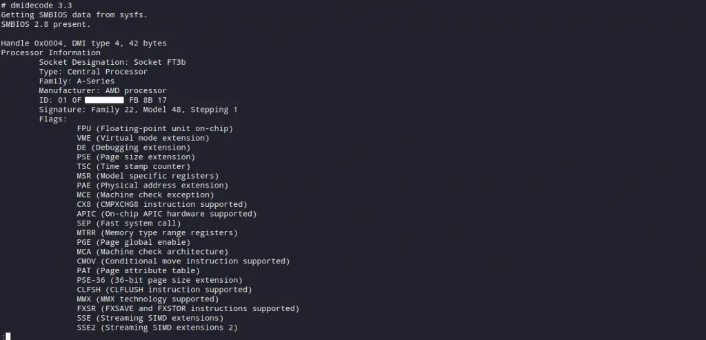 dmidecode -t processor