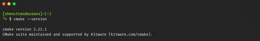 CMake installed from repository version
