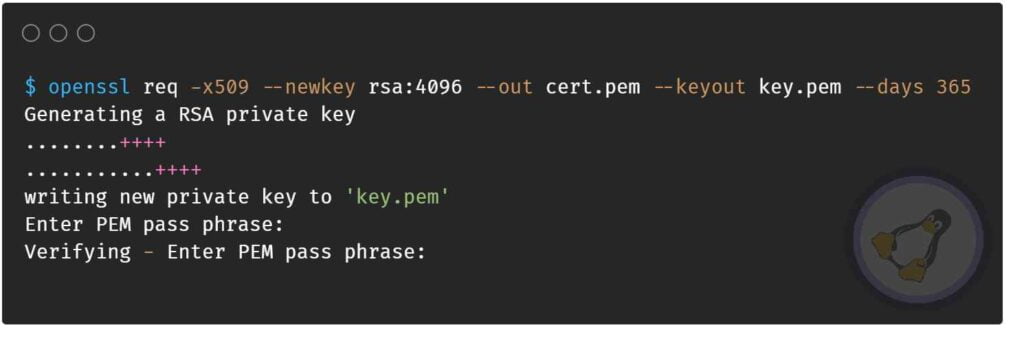 Generating SSL Certificate