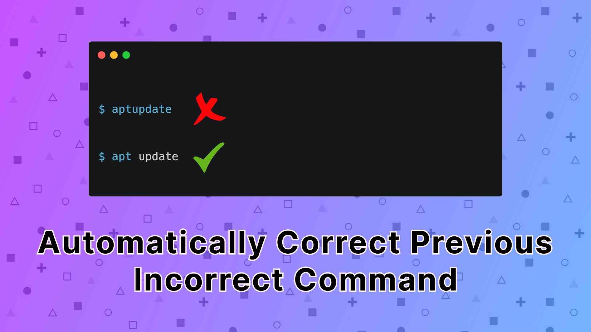 thefuck automatically correct previous incorrect command