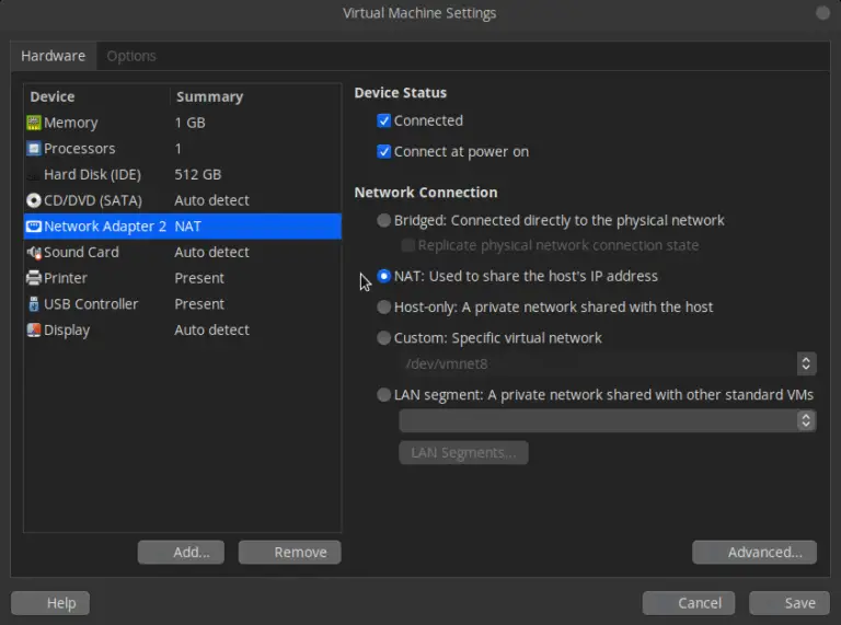 How to resolve VMware Workstation no connection TREND OCEANS