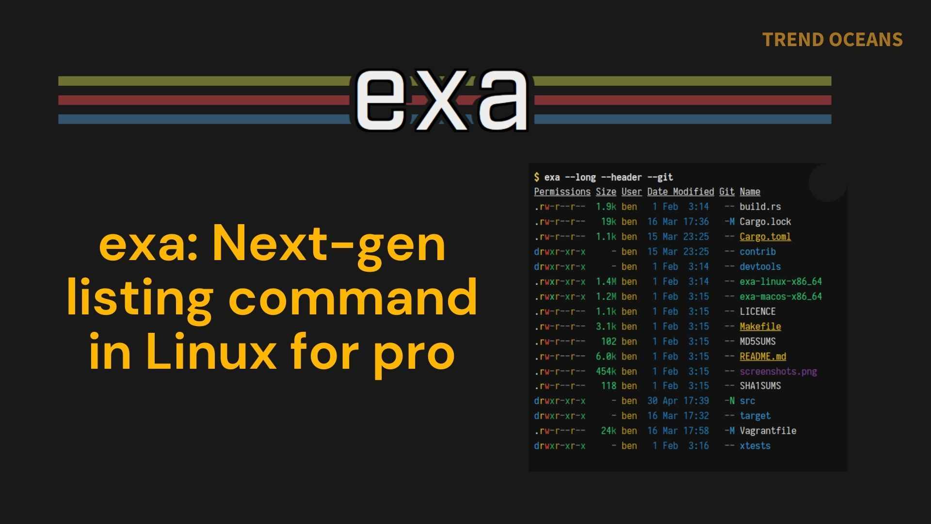 exa: Next-gen listing command in Linux for pro