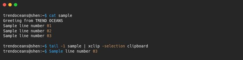 Copy command output to the clipboard using pipe and xclip