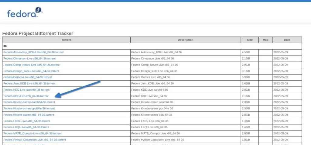 Download Fedora 36 ISO from torrent
