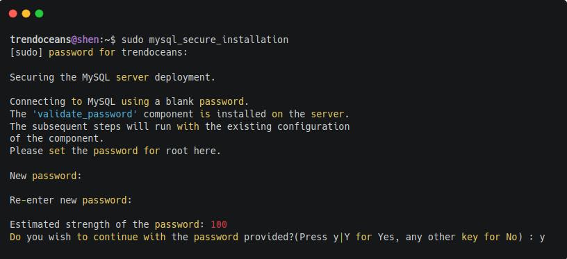 Fix error using mysq_secure_installation