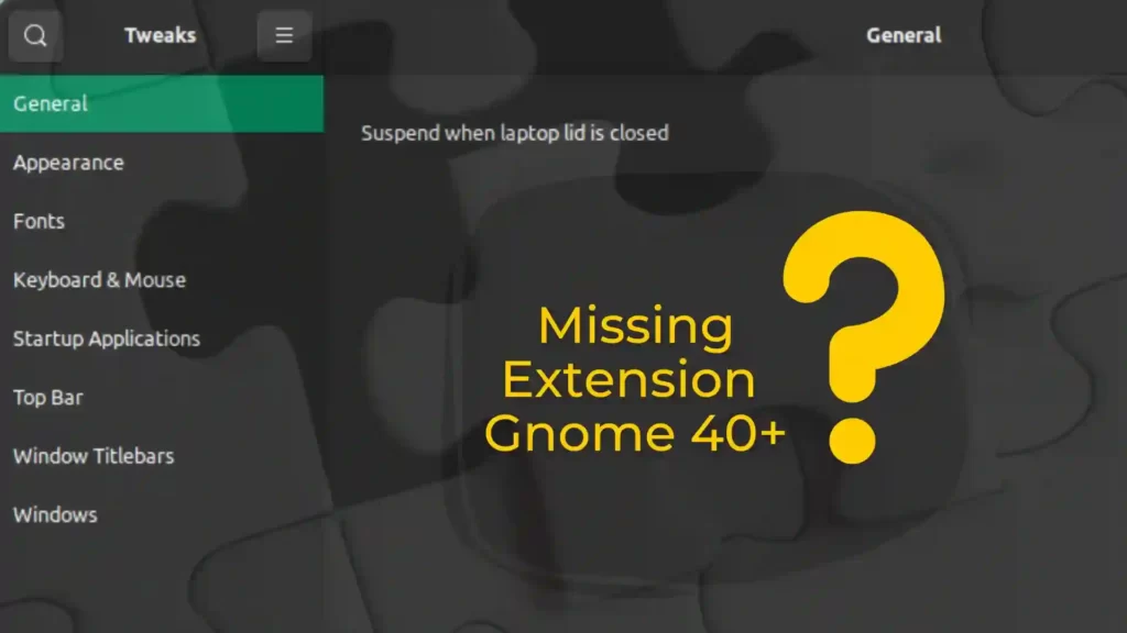 Read more about the article Missing Extensions option in Gnome Tweaks Tool
