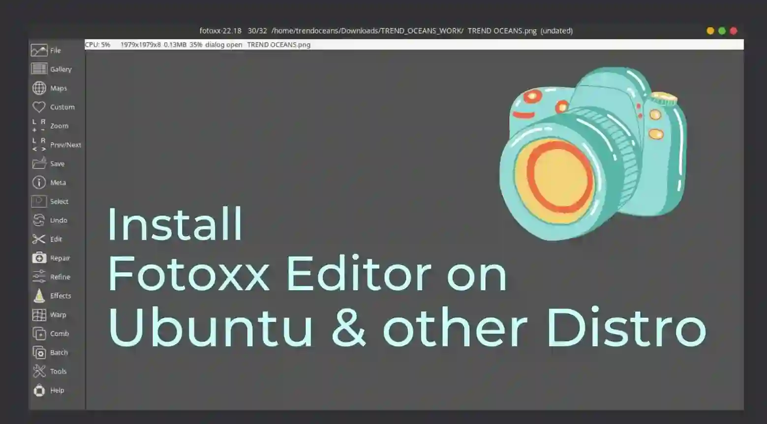 install fotoxx photo editor on ubuntu linux