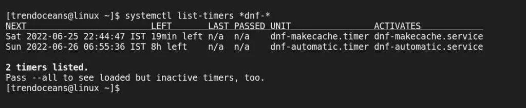 Status of the dnf-automatic