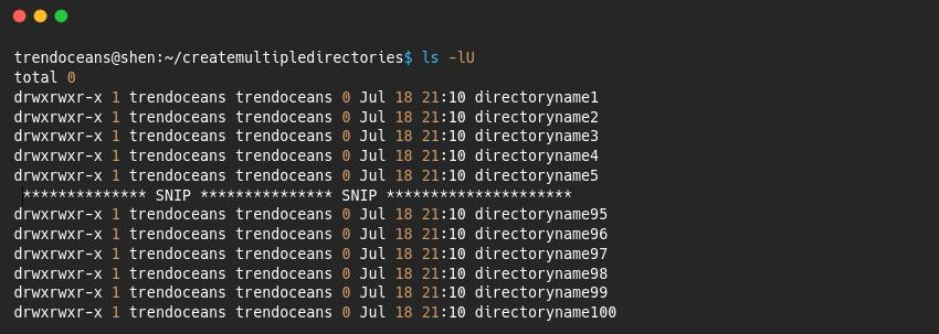 Create multiple directories