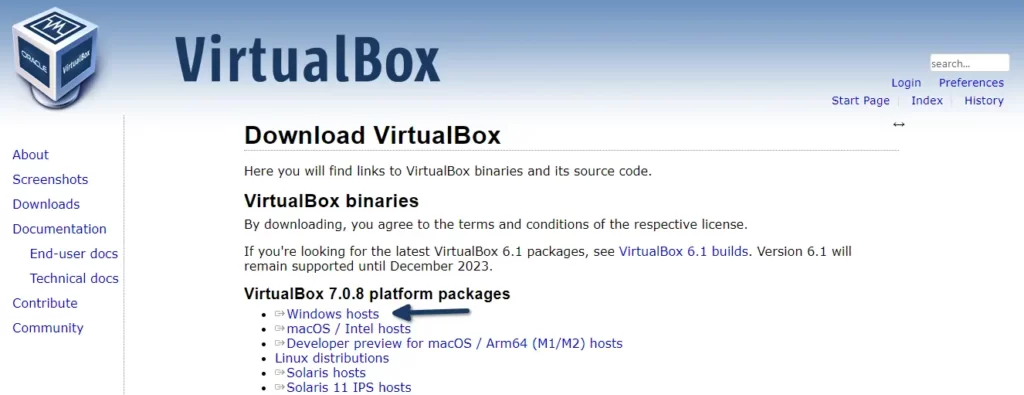 Download VirtualBox on Windows