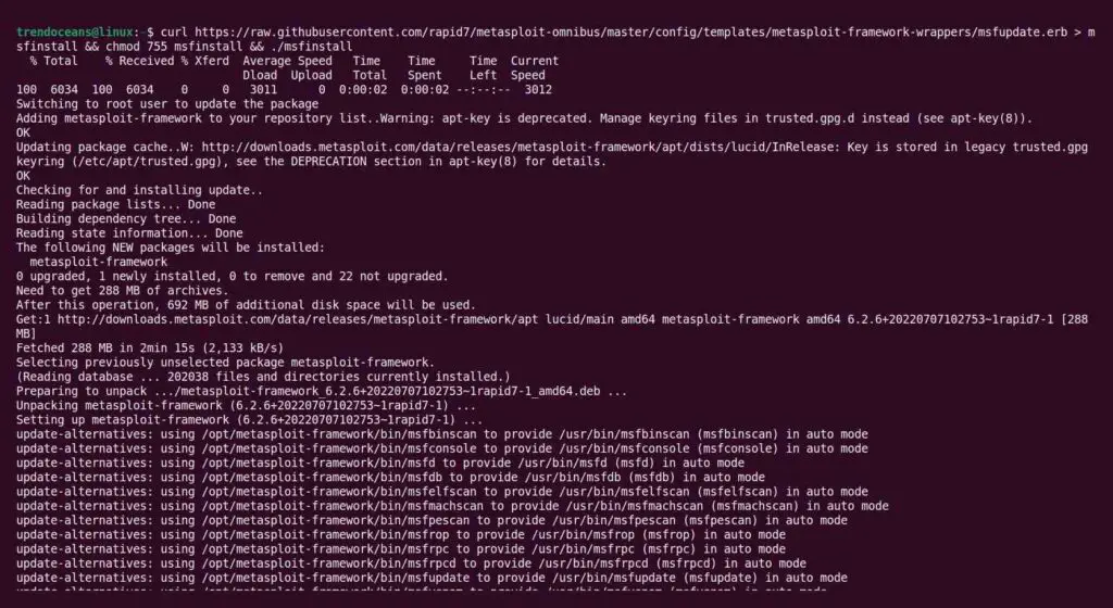 How to Install Metasploit Framework on Linux from command-line