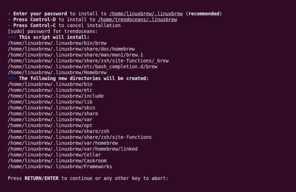 Install Homebrew in Linux
