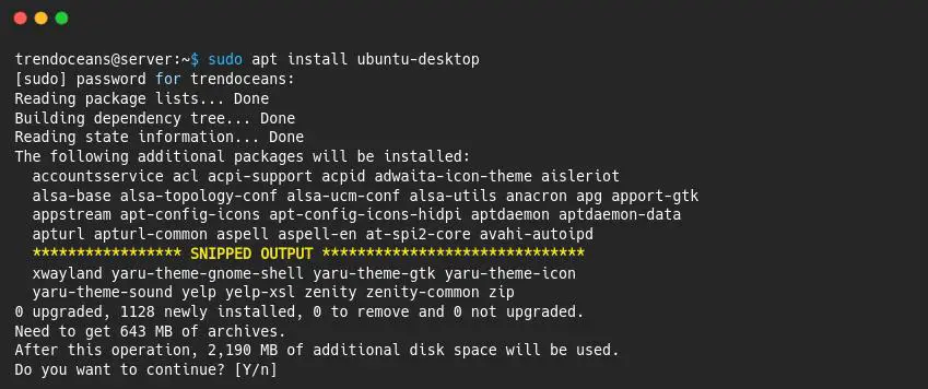 Install Ubuntu desktop on server