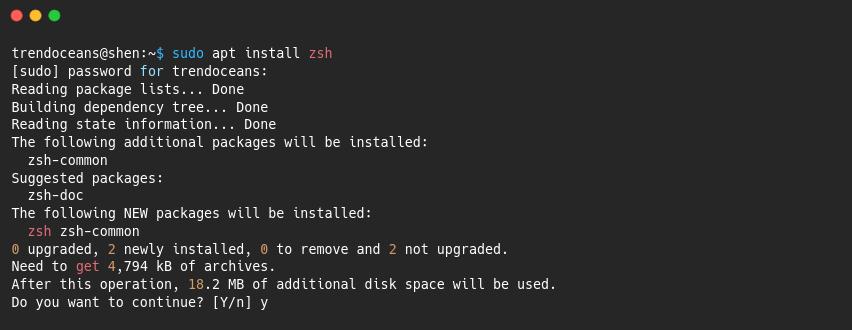 Install ZSH on Ubuntu
