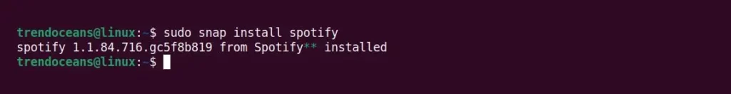 Installing spotify from snap store