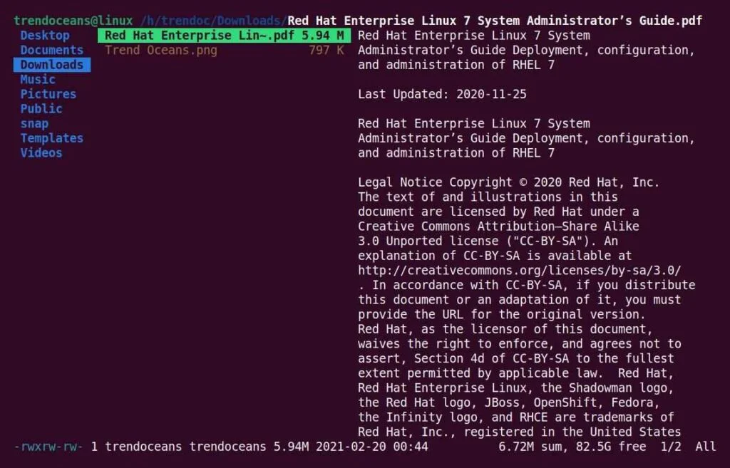 Ranger Terminal File Manager inspired by VIM for Linux TREND OCEANS