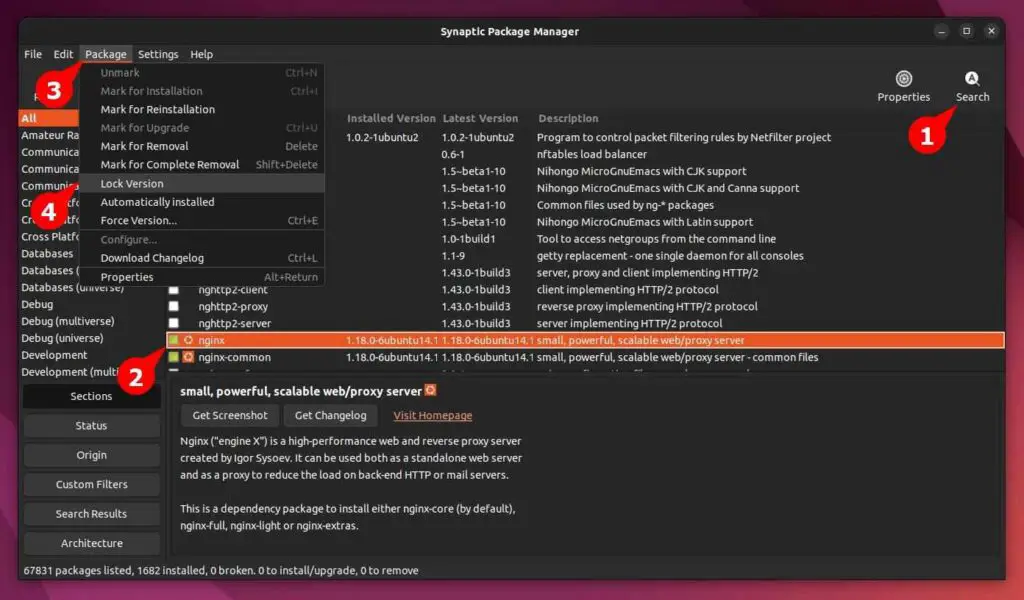 Prevent Packages Update using Synaptic Package Manager